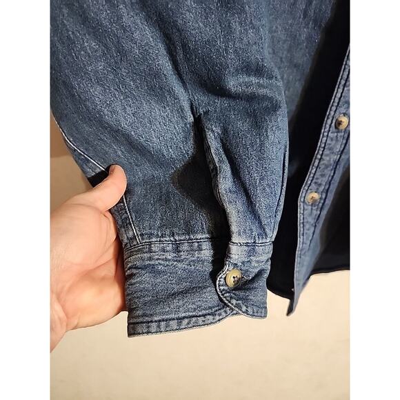 Wrangler Premium Quality Fleece Lined Denim Jacket / Shacket sz 2XL Blue Pockets - Picture 7 of 14